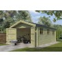 Photo du Garage bois 20m2 Classic toit bac acier - imprégnation verte