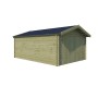 Vue miroir du Garage bois 20m2 Classic toit bac acier - imprégnation verte