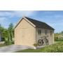 Photo de coté du Garage bois 17m2 Glouton 535x320 Toit en bardeaux - 1 voiture