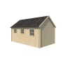 Vue latérale du Garage bois 17m2 Glouton 535x320 Toit en bardeaux - 1 voiture