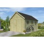 Photo latérale du Garage bois 17m2 Glouton - Imprégnation verte - 1 voiture
