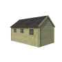 Vue miroir du Garage bois 17m2 Glouton - Imprégnation verte - 1 voiture