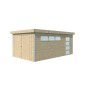 Vue de profil du Garage bois 17m2 Kesako Toit plat bac acier laqué - 1 voiture