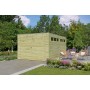 Photo de coté du Garage bois 17m2 Kesako EPDM inclus - Imprégnation verte