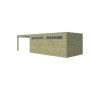 Vue arrière du Garage bois 24m2 Cube - EPDM - Imprégnation verte