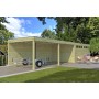 Photo de coté du Garage bois 33m2 Cube - EPDM - Imprégnation verte