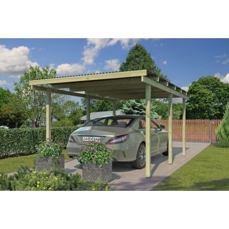 Photo du Carport voiture 15m2 Finance - Imprégné - panneaux ondulés