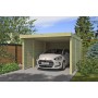 Photo de coté du Carport voiture 15m2 Combi 4 panneaux ondulés en fibre de verre