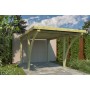 Vue de coté du Carport voiture 15m2 Auto 300x500cm - Imprégnation Verte