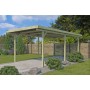 Vue du du Carport voiture 15m2 Basic 300x600cm - Imprégnation Verte