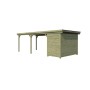 Vue arrière du Carport voiture 20m2 XL 300x670cm - panneaux ondulés en fibre de verre