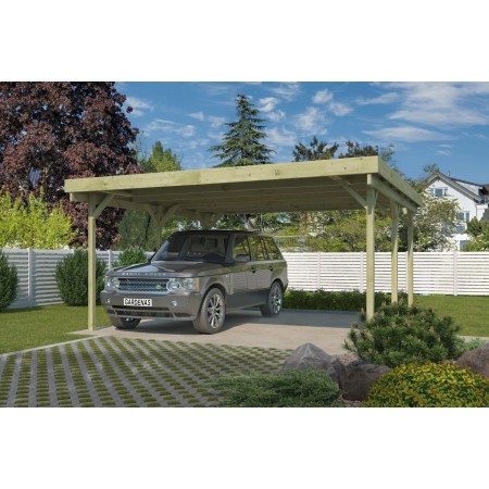 Photo du Carport voiture 25m2 Double 510x500cm - Imprégnation Verte