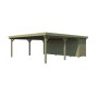 Vue du Carport voiture 40m2 Double XL 600x670cm - Imprégnation Verte