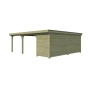 Vue arrière du Carport voiture 40m2 Double XL 600x670cm - Imprégnation Verte