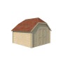 Vue arrière de l'Abri de jardin 12m2 Oxon 355x355 - 28mm - Bardeaux inclus