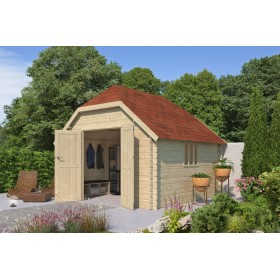 Abri de jardin 12m2 Oxon 355x355 - 28mm - Bardeaux inclus Photo de l'Abri de jardin 12m2 Oxon 355x355 - 28mm - Bardeaux inclus