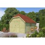 Photo fermée de l'Abri de jardin 12m2 Oxon 355x355 - 28mm - Imprégnation verte