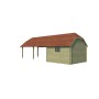 Vue miroir de l'Abri de jardin 33m2 Oxon XXL 940x355 - 28mm - Imprégnation verte