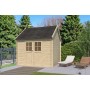 Photo porte fermée de l'Abri de jardin 9m2 Vienne S 295x295 - 28mm - Bardeaux inclus