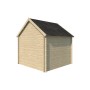 Vue arrière de l'Abri de jardin 9m2 Vienne S 295x295 - 28mm - Bardeaux inclus