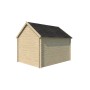 Vue arrière de l'Abri de jardin 10m2 Vienne S 385x295 - 28mm - Bardeaux inclus