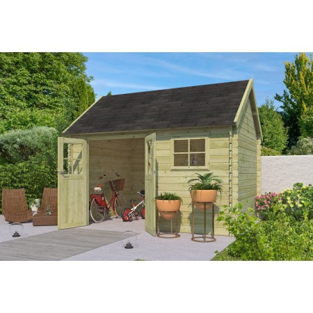 Photo de l'Abri de jardin 10m2 Vienne S 385x295 - 28mm - Imprégnation verte