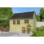Photo de face de l'Abri de jardin 10m2 Vienne S 385x295 - 28mm - Imprégnation verte
