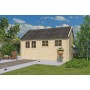 Photo de face de l'Abri de jardin 15m2 Vienne XL 505x295 - 28mm - Bardeaux inclus