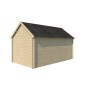 Vue arrière de l'Abri de jardin 15m2 Vienne XL 505x295 - 28mm - Bardeaux inclus