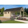 Photo de face de l'Abri de jardin 22m2 Vienne S+EXT 760x295 - 28mm - Bardeaux inclus