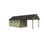 Vue latérale du Pool House 25m2 Vienne XL+EXT 880x295 - 28mm - Imprégné vert