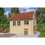 Photo de face de l'Abri de jardin 10m2 Glasgow L 355x320 - 28mm - Bardeaux inclus