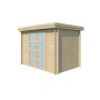 Vue latérale de l'abri de jardin 5m2 Portland 295x205cm - 28mm