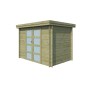 Vue latérale de l'abri de jardin 5m2 Portland 295x205cm - 28mm - Imprégnation