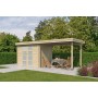 Photo de face du pool house 12m2 Portland 595x205cm - 28mm - Bac acier