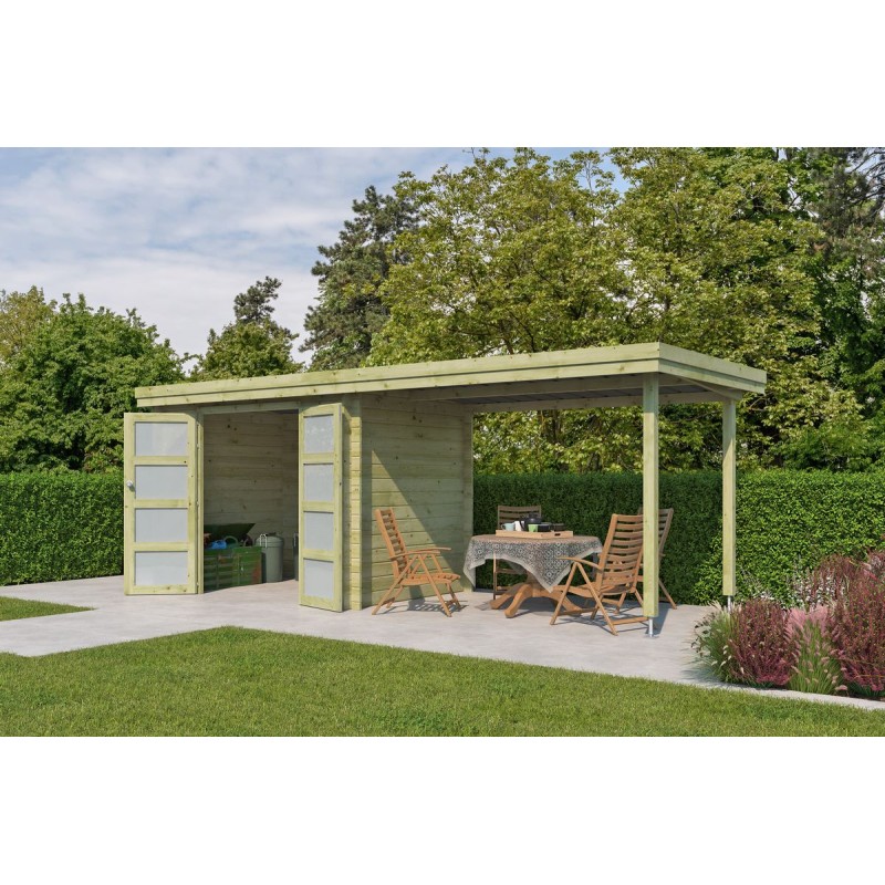 Photo du Poolhouse 12m2 - 28mm - Imprégnation verte + Bac acier