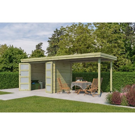 Photo du Poolhouse 12m2 - 28mm - Imprégnation verte + Bac acier