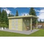 Photo de face du Pool House 13m2 Portland 445x295cm - 28mm - Imprégnation verte