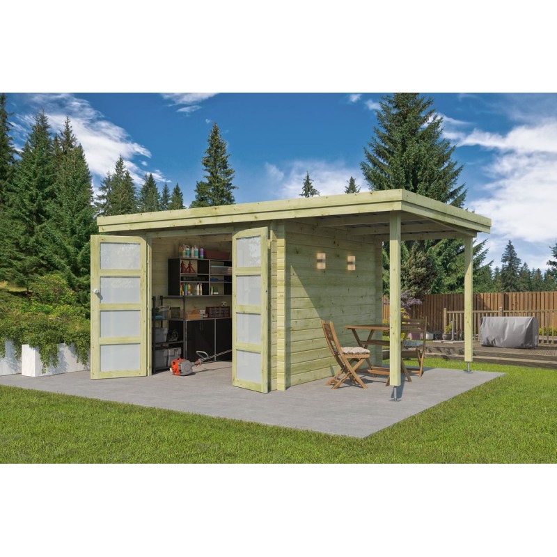 Photo du Pool House 13m2 Portland 445x295cm - 28mm - Imprégnation verte