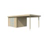 Vue latérale du Pool House 18m2 Portland 595x295cm - 28mm - Bac acier