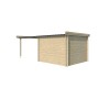 Vue arrière du Pool House 18m2 Portland 595x295cm - 28mm - Bac acier