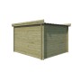 Vue arrière du chalet bois de 10m2 Portland - 28mm - Imprégnation verte
