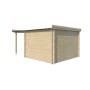 Vue arrière du Pool House 15m2 Portland 445x325+10cm - 28mm - Bac acier
