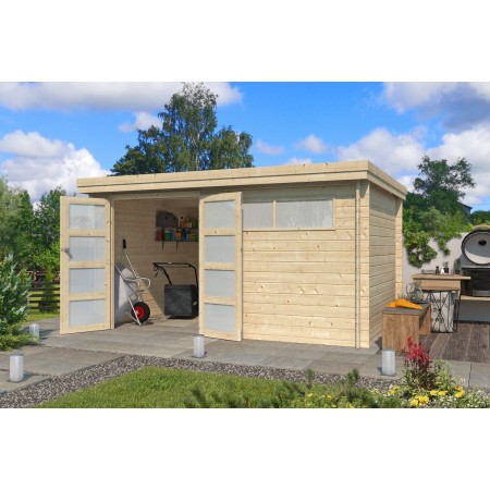 Photo de l'Abri de jardin 12m2 Portland 415x295+10cm - 28mm - Bac acier