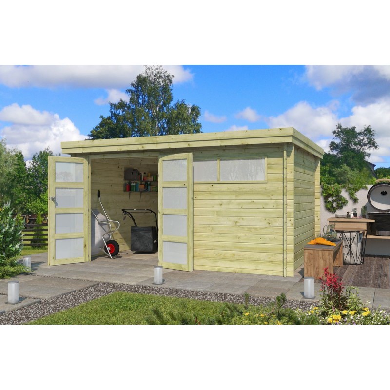 Photo de l'Abri de jardin 12m2 Portland - Imprégnation verte