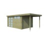 Vue de coté du Pool House 17m2 Portland - Imprégnation verte