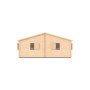Vue gauche du Chalet bois habitable RE2020 Scarlett – 59 m²