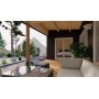 Photo de la terrasse du Chalet bois habitable RE2020 Erica – 50 m², toit plat