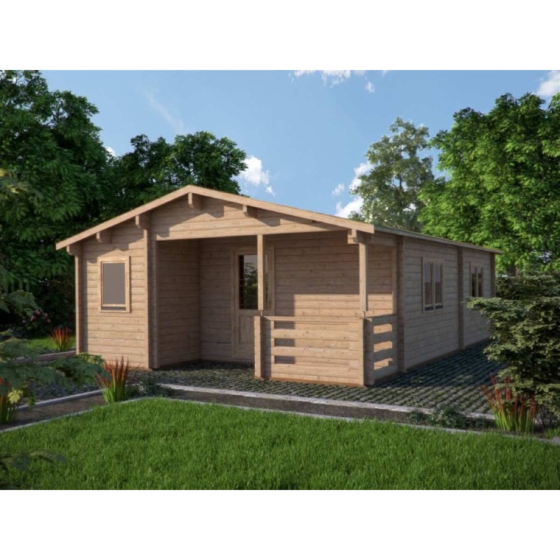 Photo du Chalet bois habitable RE2020 Alméria – 40 m², 2 chambres, terrasse