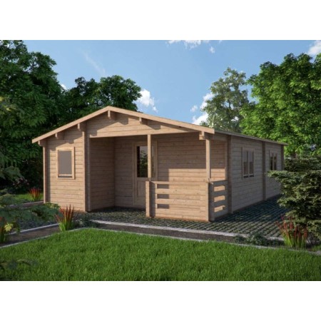 Photo du Chalet bois habitable RE2020 Alméria – 40 m², 2 chambres, terrasse
